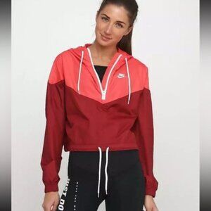 Nike Sportwear Windrunner Cropped Lightweight Color Block Hooded Windebreaker SM